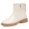 Botas Martin de suela gruesa para mujer, otoño e invierno 2024, nuevas botas cortas blancas con forro polar de cuero suave, botas de moda transpirables de talla grande.