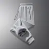 Pantalones Deportivos de Algodón Puro Talla Grande M-8XL para Hombre Otoño Invierno Engrosados con Felpa Ajuste Holgado Pierna Recta con Puño Casual Largos para Hombre