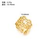 Yunyao Anillo Abierto de Acero Inoxidable con Forma de Corazón Color Dorado 18K No Alergénico Geométrico Hueco Estilo Retro Pedido Mínimo Transfronterizo