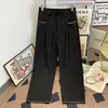 Pantalones de Pierna Ancha Casual con Pliegues y Costuras de Contraste de Moda Estilo Old Money para Hombre Primavera y Otoño de Gama Alta Simples con Caída Adelgazantes Pantalones Largos