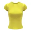 Camiseta feminina de verão de manga curta com design de ombro reto, acinturada e modeladora, corte sereia estilo coreano, caimento justo, top curto sexy, moda transfronteiriça