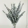Folha de eucalipto de 5 pontas impressa em 3D, arranjo de plantas folha verde de dinheiro decoração floral, planta verde artificial transfronteiriça