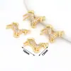 Pulsera Charm Colgante Zodiaco Caballo Chapado en Oro de 14K Conserva el Color Collar con Cordón Trenzado de Cuentas Colgante Accesorios de Joyería DIY D177