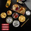 Venta Directa de Fábrica Placa de Barbacoa Integrada Estilo Coreano de Acero Inoxidable 304 con Compartimento para Salsa para Dipear, Vajilla para Mesa de Restaurante de Barbacoa Hecha a Medida