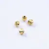 Pulseira de Contas Espaçadoras Rombos Listrados Banhada a Ouro 18K que Preserva a Cor Contas Soltas Pulseira DIY Colar Corda Trançada Acessórios para Miçangas Atacado