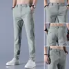 Pantalones Casuales Finos para Hombre de Color Sólido sin Planchar Tallas Grandes Holgados de Seda de Hielo Secado Rápido Casual de Pierna Recta Fabricante Venta al por Mayor
