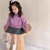 Um Essencial para uma Combinação Suave! Nova Roupa de Outono 2025 para Meninas Bebês Crianças Coreanas Saia Plissada de Tricô Saia Curta