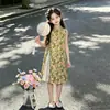 Novo Vestido Qipao Sem Mangas Estilo Chinês para Meninas 2026 Verão Estilo Chinês Falso Duas Peças Brocado Peixe Koi Vestido Tendência
