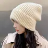Gorro de Tricô Estilo Coreano para Circunferência de Cabeça Grande, Unissex, Afina o Rosto, Tendência, Protege as Orelhas, Gorro Quente Soltinho