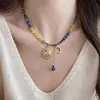 [El Sol y la Luna Brillan Juntos] Collar Girasol Joyería Retro Accesorios de Nicho Cadena para Suéter Nuevo Estilo Chino Accesorios para la Cadera