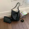 Shuai Mijia 2026 Nova Moda Bolsa Saco com Padrão Trançado Bolsa de Mão Casual Cor Sólida Texturizada Bolsa de Ombro Único Transversal para Mulheres