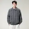 Suéter casual de punto trenzado de color liso con media cremallera, nueva colección otoño/invierno 2026 para hombre, top de punto trenzado de corte holgado para hombre