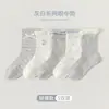Calcetines Transfronterizos para Niñas 2026, Clase A, Estilo Delgado Primavera y Verano, Transpirables, Absorbentes de Sudor, Moño Gris, Calcetines Infantiles Sin Costuras