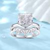 Anillo de novia original en forma de U con diamantes de alto carbono y azúcar de 2,5 quilates en plata S925, anillo de lujo ligero y de alta calidad para mujer.
