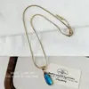 Collar Colgante Personalidad Retro Vintage Gota de Agua Zafiro Azul Nicho Fresco Moda Gargantilla Única