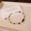 Nuevo Pulsera de Cuerda Roja Trenzada Hecha a Mano Estilo Chino con Lapislázuli y Cinabrio, Lujo Ligero, Nicho, Gama Alta, Joyería Simple y Versátil