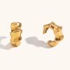 Par de brincos de bambu banhados a ouro 18K, joias de personalidade sofisticadas, simples e transfronteiriças europeias e americanas