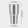 Copo de Carro Transfronteiriço 30oz Aço Inoxidável a Vácuo 304 Copo de Água de Grande Capacidade Copo Térmico Copo com Conservação de Frio Copo de Gelo Feito Sob Medida