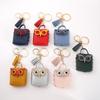 Mini Bolsa Criativa Fofa Coruja de Couro Bolsa para Fones de Ouvido Bluetooth de Couro Bolsa de Armazenamento Pingente de Chaveiro Bolsa em Estoque