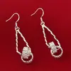 Joyería de Comercio Exterior Cobre Plateado Estilo Europeo y Americano Pendientes Colgantes de Tenis Versión Coreana en Stock Temu Xiyin Tk Venta Caliente