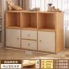 Estante Infantil de Chão Rack de Armazenamento Quarto Mesa de Cabeceira Armário Baixo Integrado na Parede Estudo Armário de Armazenamento Armário com Grade