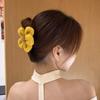 Accesorios para el cabello de tela Flor de felpa Pinza de pico de pato Elegante Moda retro Simple Pinza para el cabello Parte posterior de la cabeza Pinza para el cabello Cabello