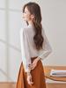Camisa de Gasa de Manga Larga Azul Francés para Mujer en Primavera y Otoño, Lujo Ligero, Alta Gama, Rejuvenecedora, Camisa Estilo Occidental, Top Casual