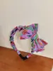 Nova Faixa de Cabelo de Seda Trançada para Primavera e Verão com Laço Doce, Tiara Feminina, Presilha de Tecido Pintura a Óleo, Elástico de Cabelo para Afinar o Rosto
