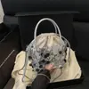 Bolso Cubo de Lentejuelas Portátil Transfronterizo para Mujer 2025 Nueva Moda Versátil Bolso de Hombro Gran Capacidad Bolso Cruzado