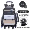 Mochila Escolar con Carrito Estilo Nuevo para Estudiantes de Primaria con Ruedas, Adecuada para Grados 3-5, Gran Capacidad, Impermeable, Mochila que Reduce el Peso con Ruedas para Subir Escaleras