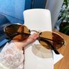 Novos óculos de sol sem armação de luxo europeus e americanos da moda, óculos de sol femininos emagrecedores de alta qualidade, armação grande retrô, proteção UV