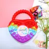 Bolsa de Silicona al por Mayor Bolso Cruzado para Niñas Almacenamiento Billetera para Monedas Alivio del Estrés Infantil Bolsa Tote de Hombro con Burbujas Bolsa de Almacenamiento Regalo