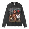 Camiseta de Manga Corta Estampada Estilo Retro Americano Transfronteriza Lear Wayne LilWayne Suéter Pesado de Manga Larga Cuello Redondo con Capucha