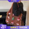 Bolsa Feminina Fofa da Moda 2025 Nova Bolsa de Ombro Grande Capacidade para o Dia a Dia Bolsa de Tricô Bolsa Tote Casual