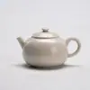 Tetera de cerámica antigua vidriada con ceniza de planta Moji, tetera de mano pequeña, variedad de filtros de bola de agujero opcionales
