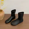Primeiro Encontro Temporada Botas Chelsea com Salto Escondido Plataforma Femininas 2026 Outono/Inverno Novas Botas Slimming Elásticas Botas Curtas Estilo Cowboy Ocidental