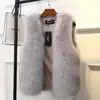 Nuevo chaleco de imitación de visón de otoño e invierno para estudiantes, abrigo de piel estilo coreano, chaleco de piel de zorro para mujer, chaleco peludo engrosado
