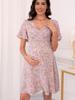 Vestido de maternidad transfronterizo europeo y americano, nuevo vestido de verano de gasa con estampado de volantes, falda de corte de té estilo francés, falda con cordones