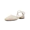 Sandalias Cuadradas Pequeñas de Tacón Grueso con Aberturas Tejidas Estilo Francés Versátiles de Venta Caliente 2026 para Mujer, Nuevo Modelo de Verano