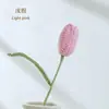 Decoración de flor de tulipán tejida a mano vertical terminada, flor artificial tejida a crochet para el Día del Maestro