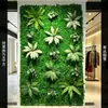 Decoración de pared de fondo anti-decoloración planta artificial pared pared de plantas verdes balcón flores falsas césped de plástico escaparate tienda decoración