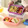 Nueva Caja de Almuerzo de Dibujos Animados Linda con Compartimentos, Caja de Almuerzo para Estudiantes y Niños, Caja de Almuerzo para Cafetería con Cubiertos, Caja de Frutas, Caja Bento