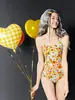 Trajes de Baño de Natación de Competición al por Mayor para Mujeres, Lindos y Modernos de Dibujos Animados Profesionales de Competición de una Pieza Triángulo Trajes de Baño de Entrenamiento para Estudiantes en Piscinas