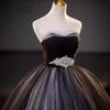 Vestido de Noche sin Tirantes 2026 Nuevo Estilo Banquete Elegante Adelgazante Presentadora Estilo Hada Examen de Arte Socialité Vestido de Fiesta para Mujeres