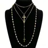 Cadena de Perlas Oceánicas de Venta Caliente Transfronteriza Europea y Americana Cadena para Clavícula de Mujer Colgante de Estrella de Mar y Concha Collar Multicapa Apilable Venta al por Mayor