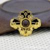 60526 Accesorios de Cobre Estilo Antiguo Tocado Hanfu Flor de Cuatro Pétalos Cuenta Hecho a Mano Material DIY 30*34mm