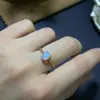 Anel de Opala Explosões Naturais Prata S925 Feminino Pedra Principal 5x 7 Quente Transfronteiriço Peça Única Anel de Cabelo Anel Aberto