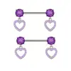 Joyería para Piercing de Varilla Recta de Acero Inoxidable Europea y Americana Clavos para Pezones Serie Rosa Transfronteriza Anillos para Pezones Anillos para Pezones con Forma de Corazón Listos para la Venta
