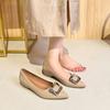 Zapatos de Salón de Puntera Fina de Charol Borgoña con Tacón Bajo para Mujer 2025 Nuevos Zapatos de Mujer Primavera y Otoño Tacones Altos Nude Tacones Gruesos