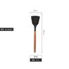 Espátula de Cocina Doméstica de Silicona Espátula para Freír Cuchara de Sopa de Silicona Cuchara para Arroz Brocha de Silicona para Aceite Mango de Madera Juego de Utensilios de Cocina de Silicona